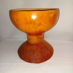 Vintage Homemade Gourd Folk Art Bowl Sculpture Home Decor Country Art